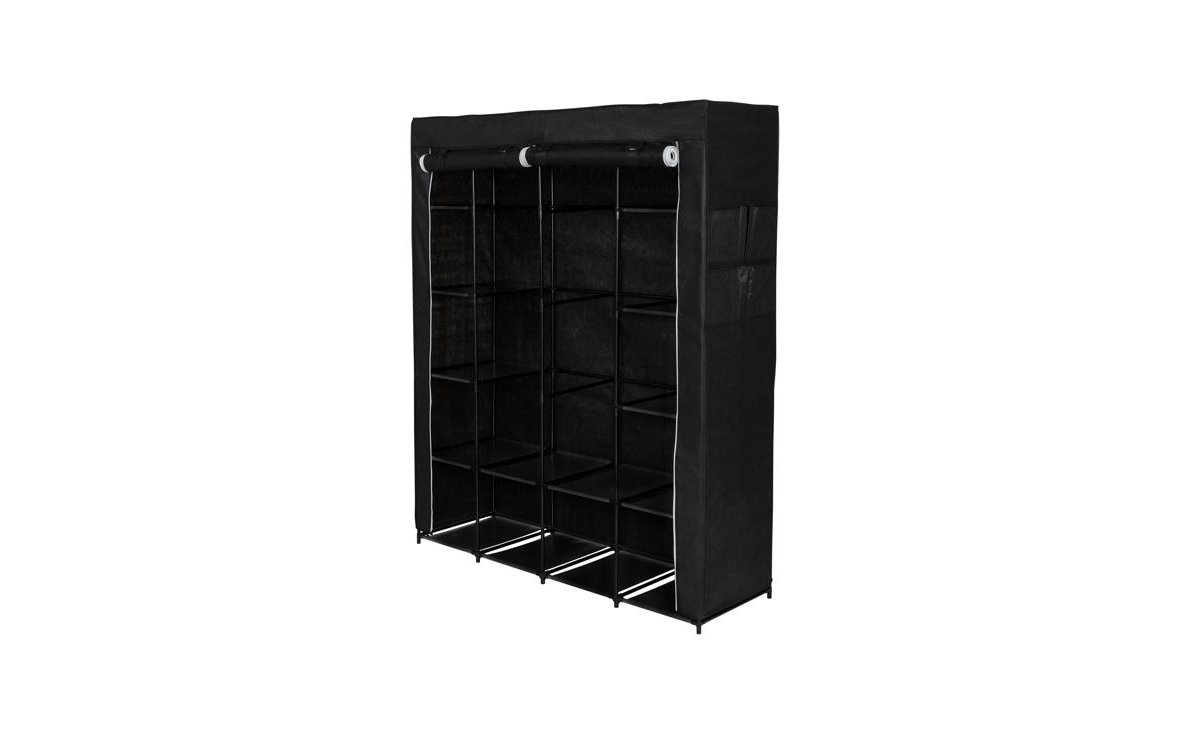 Slickblue Portable Closet Organizer –Wardrobe with 14 Shelves, Non-Woven Fabric, Easy Assembly - Black