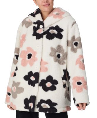 Sanctuary - Women's Hooded Printed Fleece Jacket
