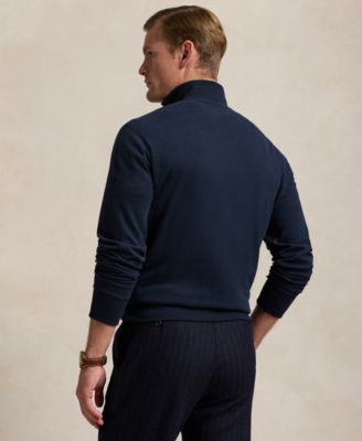 Men's Luxury Jersey Quarter-Zip Pullover Sweater