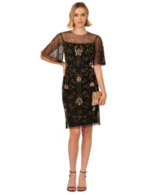 Brooks Brothers sale black beaded cocktail dress size 4