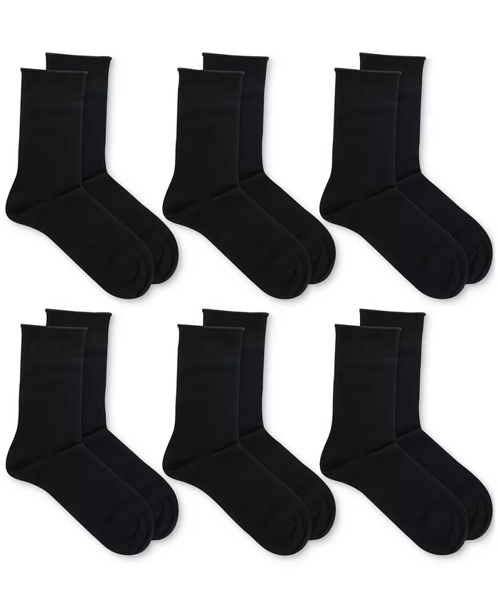Women's 6 Pack Roll-Top Trouser Socks - thumbnail 9