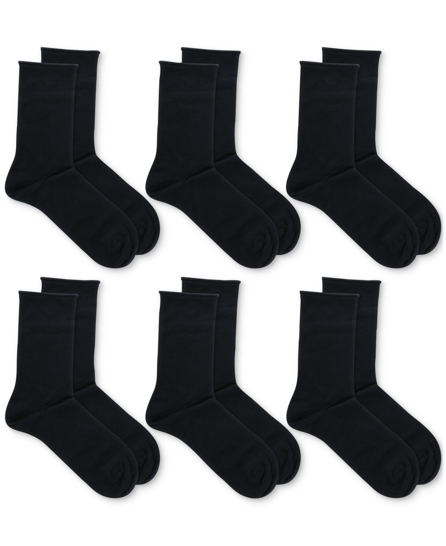 Women's 6 Pack Roll-Top Trouser Socks