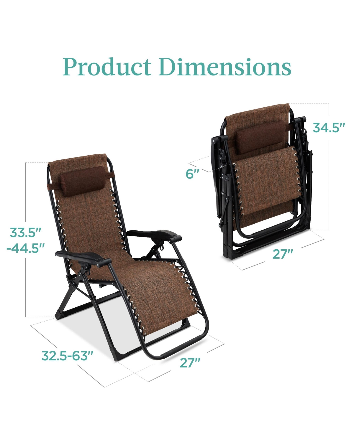 Best Choice Products Zero Gravity Chair, Folding Recliner w/ Removable Cushion, Side Tray