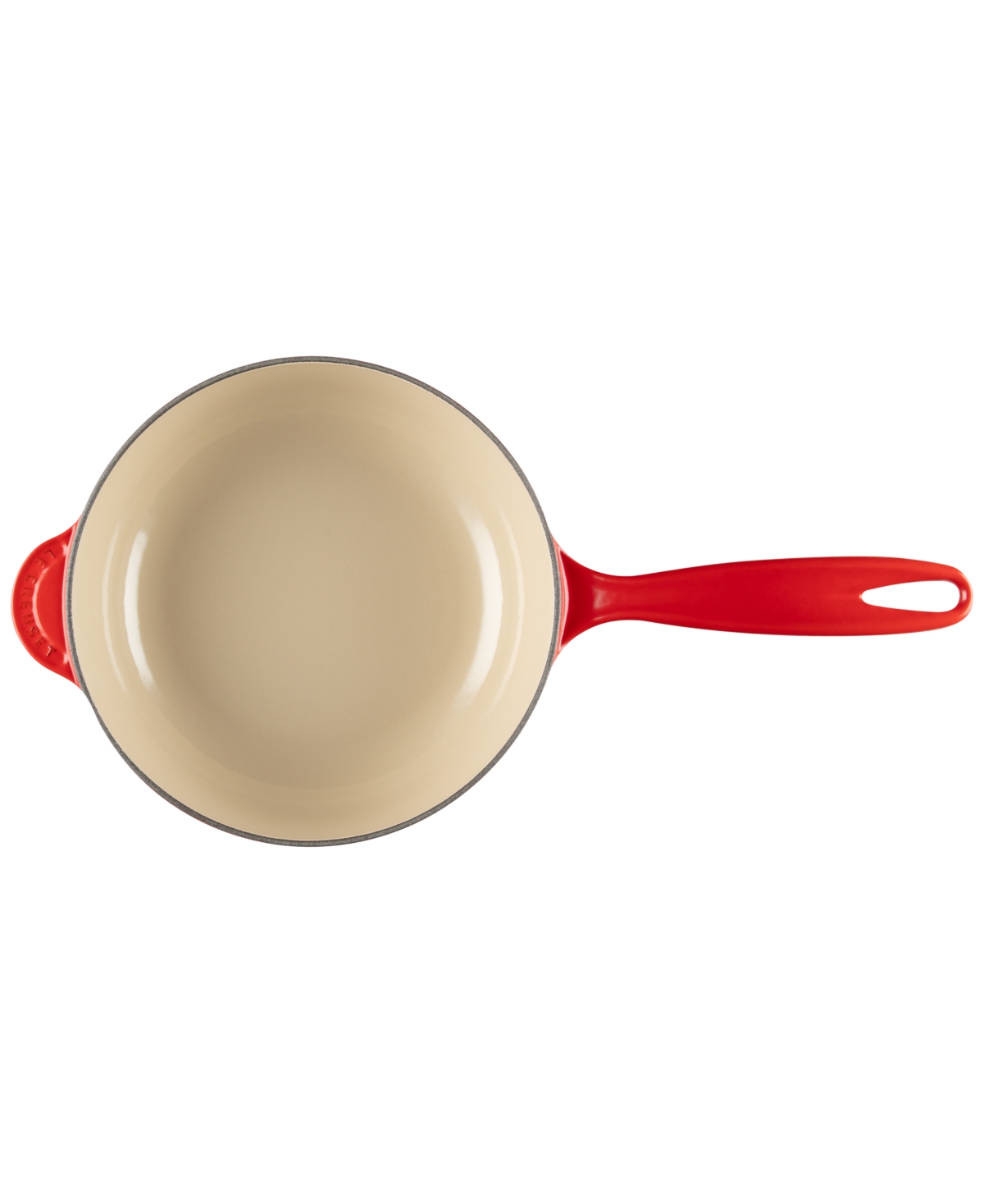 Le Creuset Enameled Cast Iron Holly Collection Traditional Saucier With Lid 2.25 Qt. Cerise In Cerise