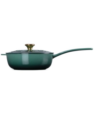 Holly Collection Enameled Cast Iron 2.25-Quart Traditional Saucier with Lid