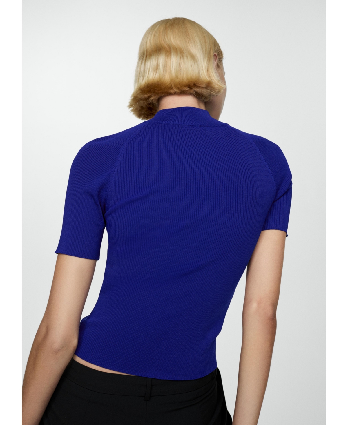 Mango Women's Zipper Detail Short-Sleeved Sweater