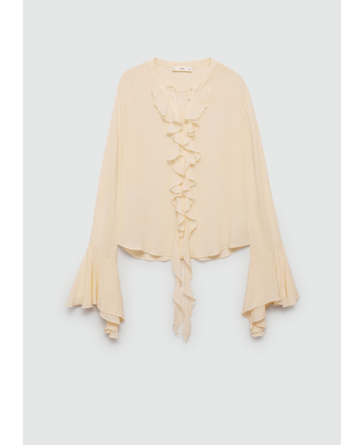 Mango Women's Long Sleeve Ruffled Shirt