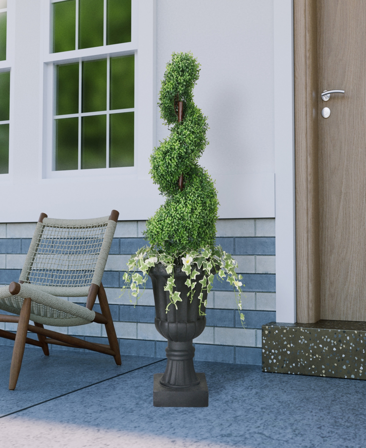 Puleo 52" Topiary Spiral Boxwood Artificial Tree In Green