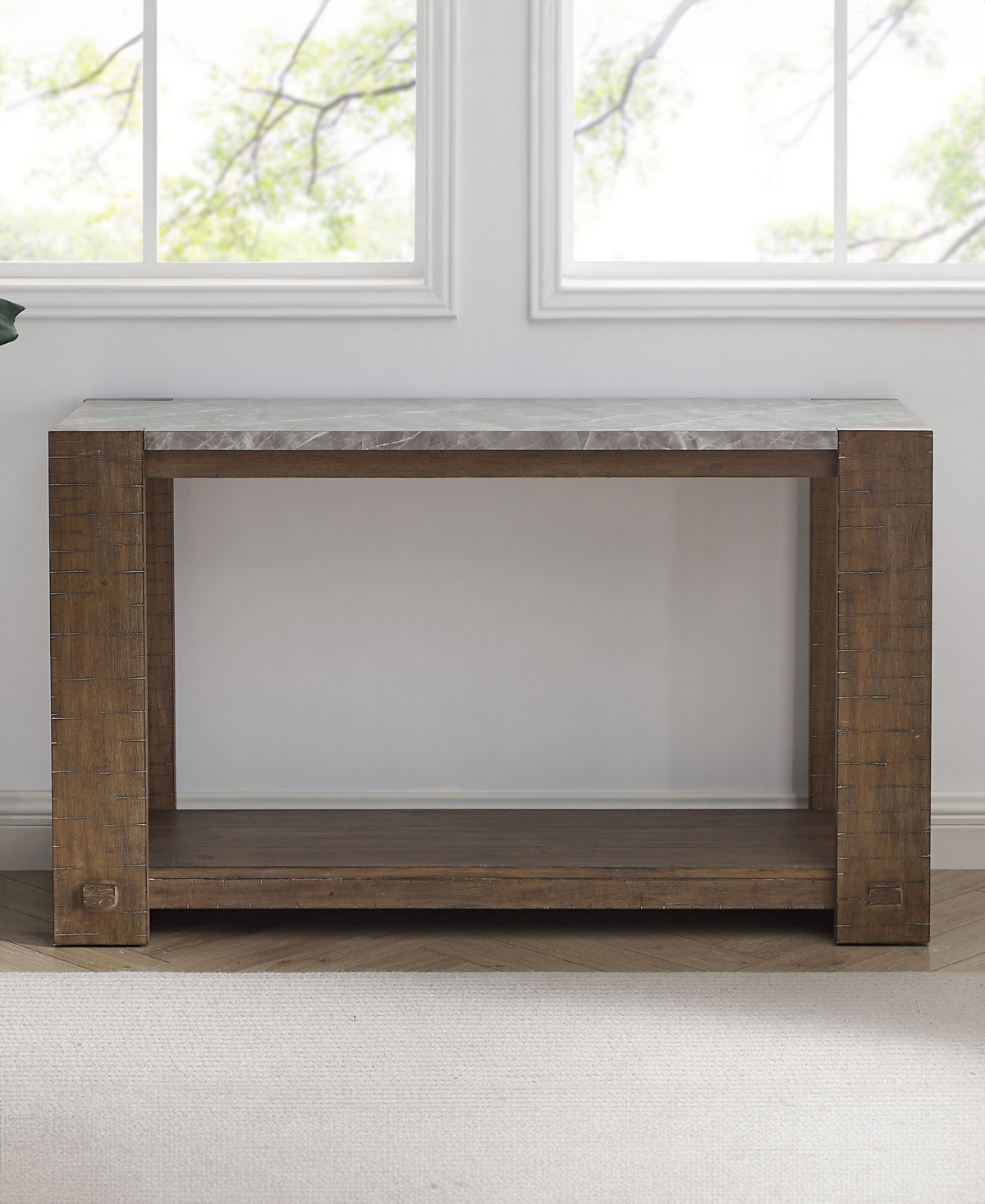 Macy's Libby 50" Wood Sofa Table In Dark Brown