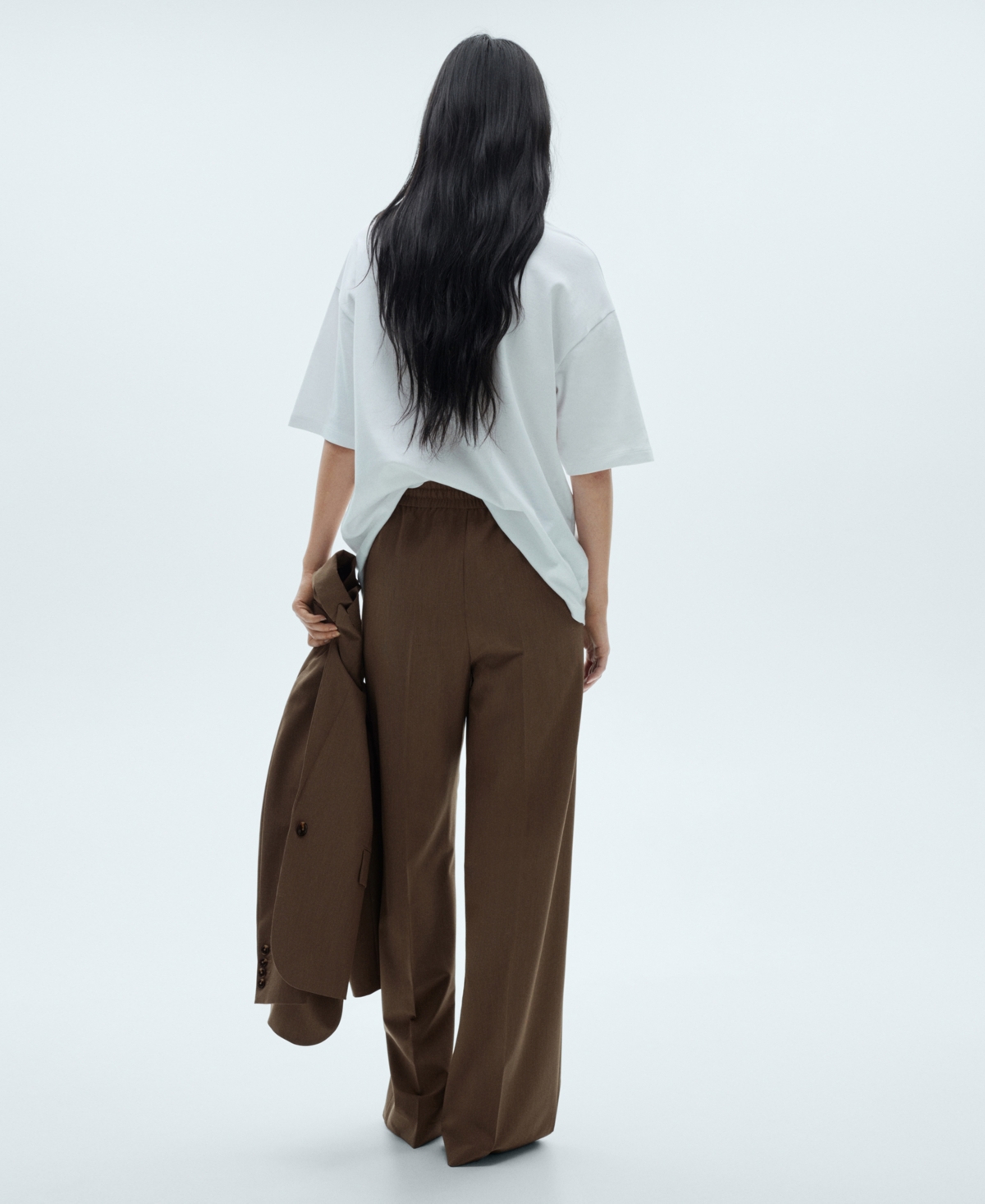 Mango Women's Elastic-Waist Straight Pants