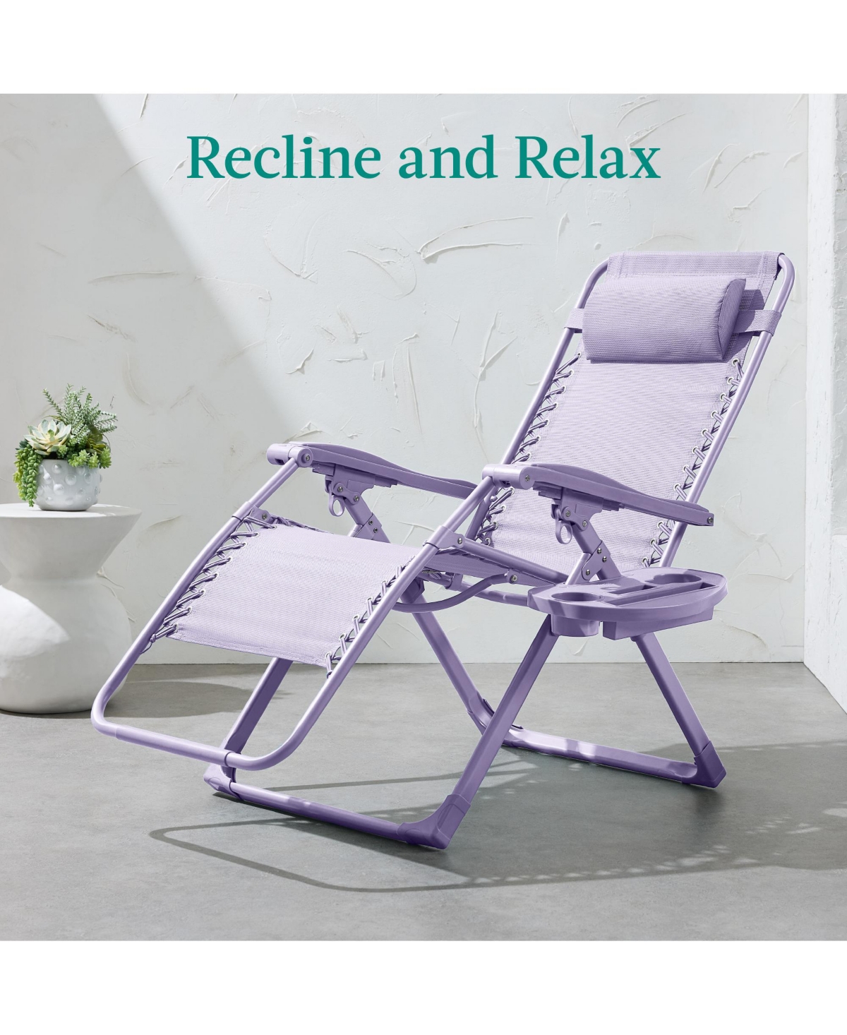 Best Choice Products Monochromatic Zero Gravity Chair, Folding Patio Recliner w/Side Tray, Headrest