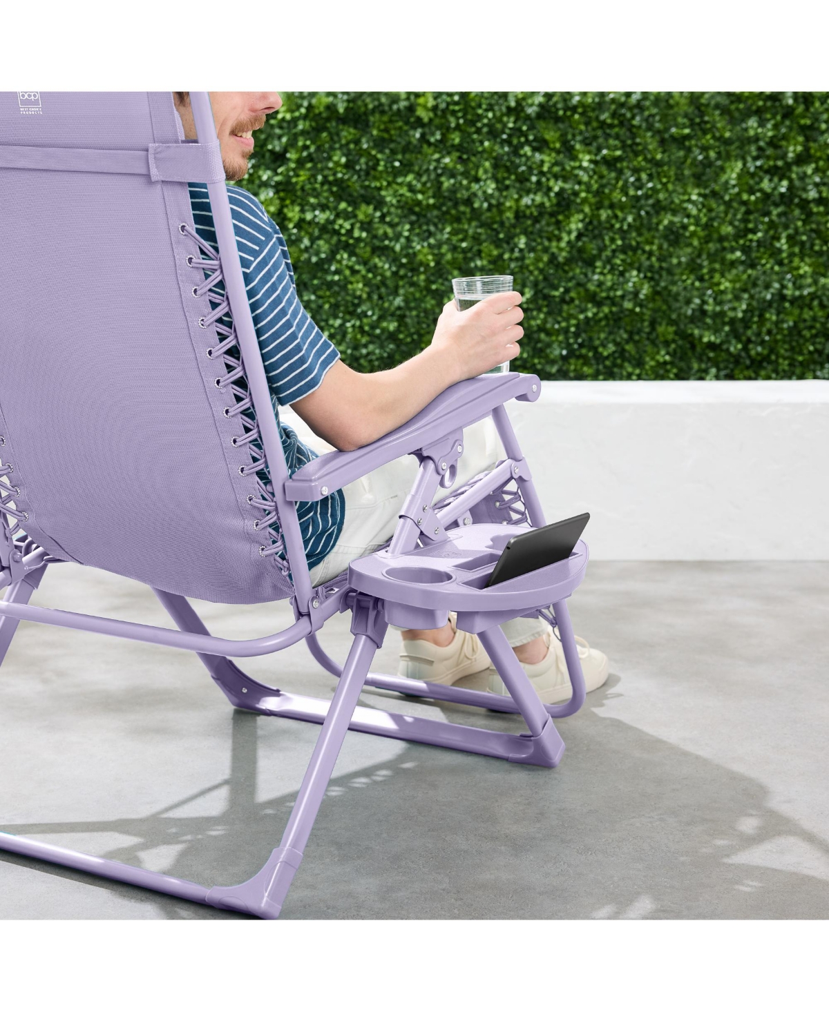 Best Choice Products Monochromatic Zero Gravity Chair, Folding Patio Recliner w/Side Tray, Headrest