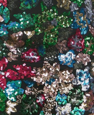 Juniors' Scoop-Neck Sequined Bodycon Dress
