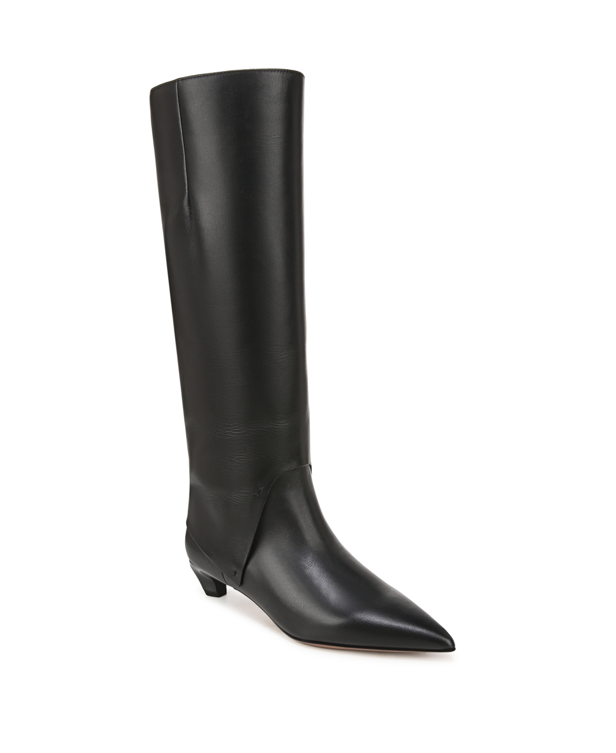 Franco Sarto Martin Womens Zipper Leather Knee-high Boots In Black Leather