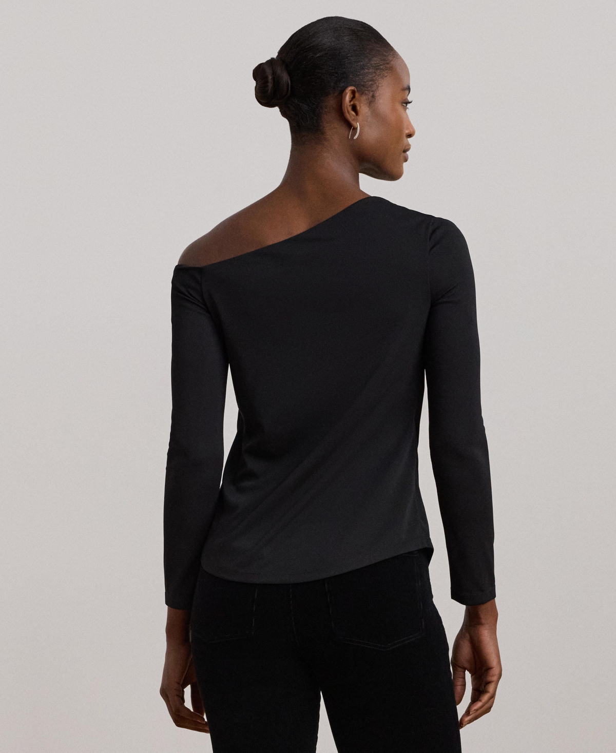 Lauren Ralph Lauren Women's Embellished Jersey One-Shoulder Top