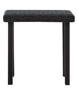 Patio Tea Table Brown 15.7"x15.7"x15.7" Poly Rattan