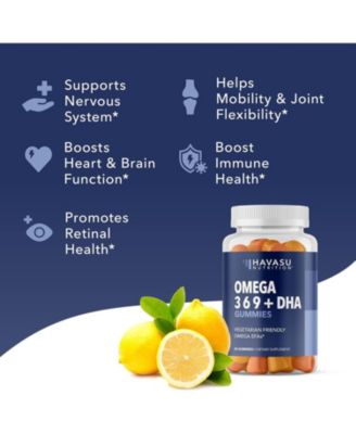 Omega + DHA Gummies, Lemon & Orange Flavor, 60ct