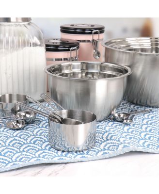 14 Piece Stainless Steel Measuring Cup and Spoon Set with Mixing Bowls