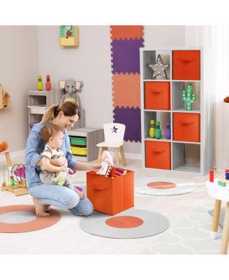 13 Inch 8 Pack Sturdy Collapsible Fabric Storage Cubes with Handle - for Organizing Clothes, Toys, Books,  Shelves & more