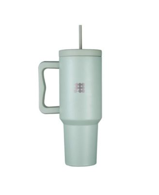 Insulated Stainless Steel 40 oz Tumbler with Handle and Straw Lid, Cupholder friendly