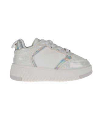 Toddler Girls Court Elastic Laces Shimmer Sneaker