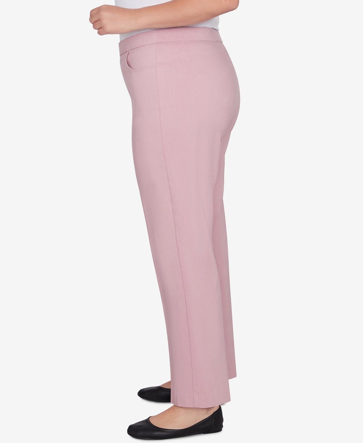 Alfred Dunner Plus Size Telluride Millennium Faux Fly Front Short Length Pants In Rose Heather