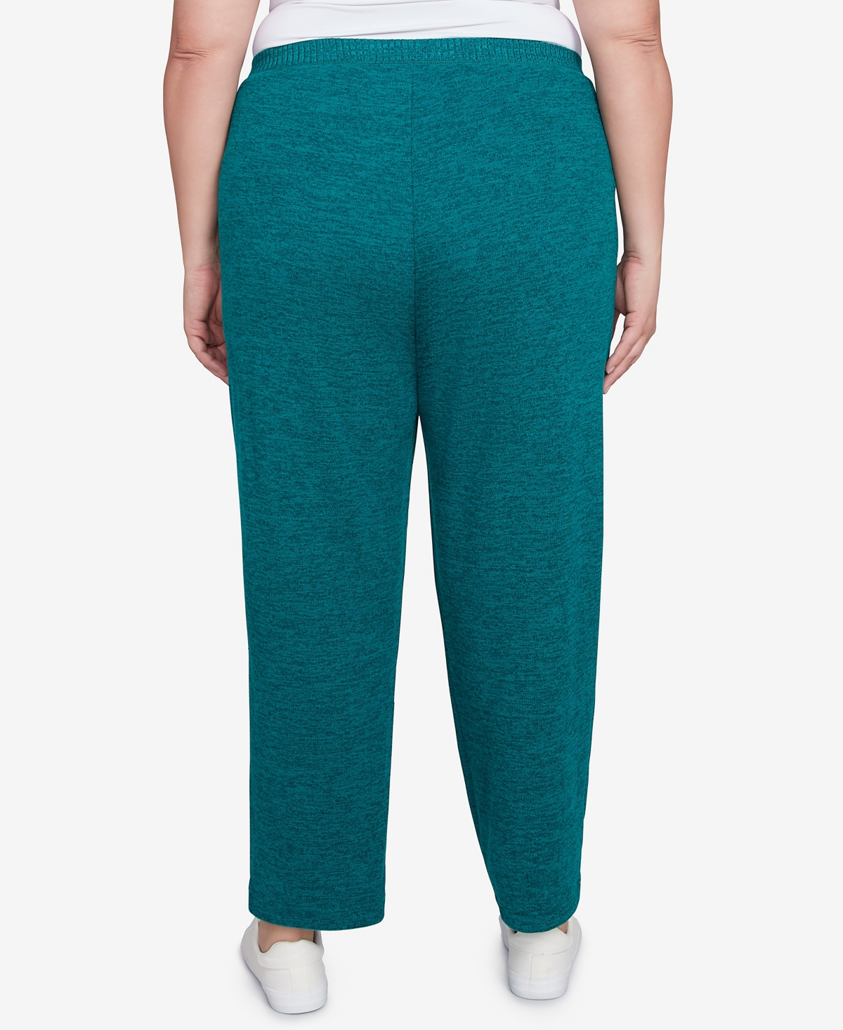 Alfred Dunner Plus Size French Quarter Soft Brushed Knit Short Length Pants In Jade