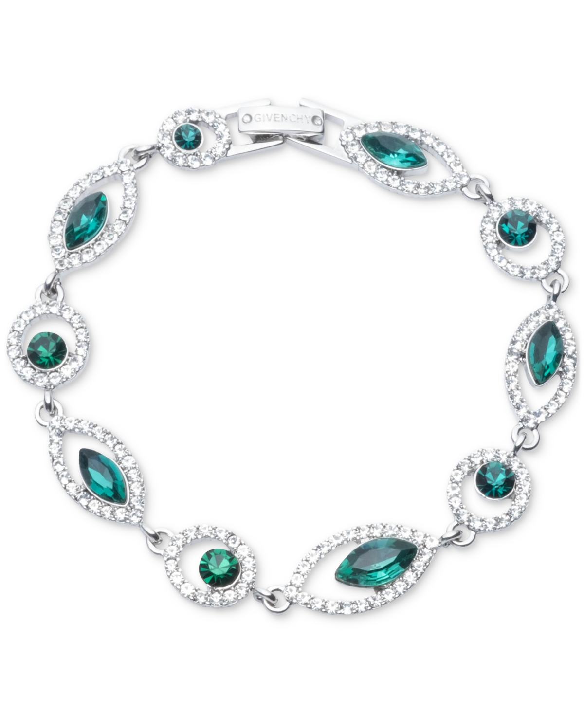 Givenchy Silver-Tone Pave & Color Crystal Flex Bracelet