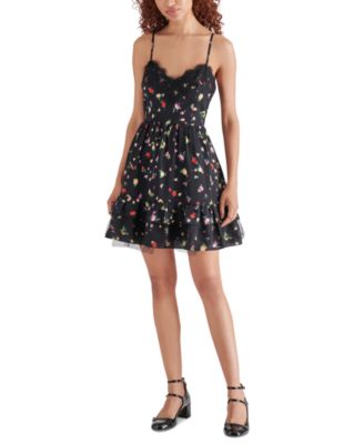 Steve Madden - Women's Yasmina V-Neck Lace-Trim Dress