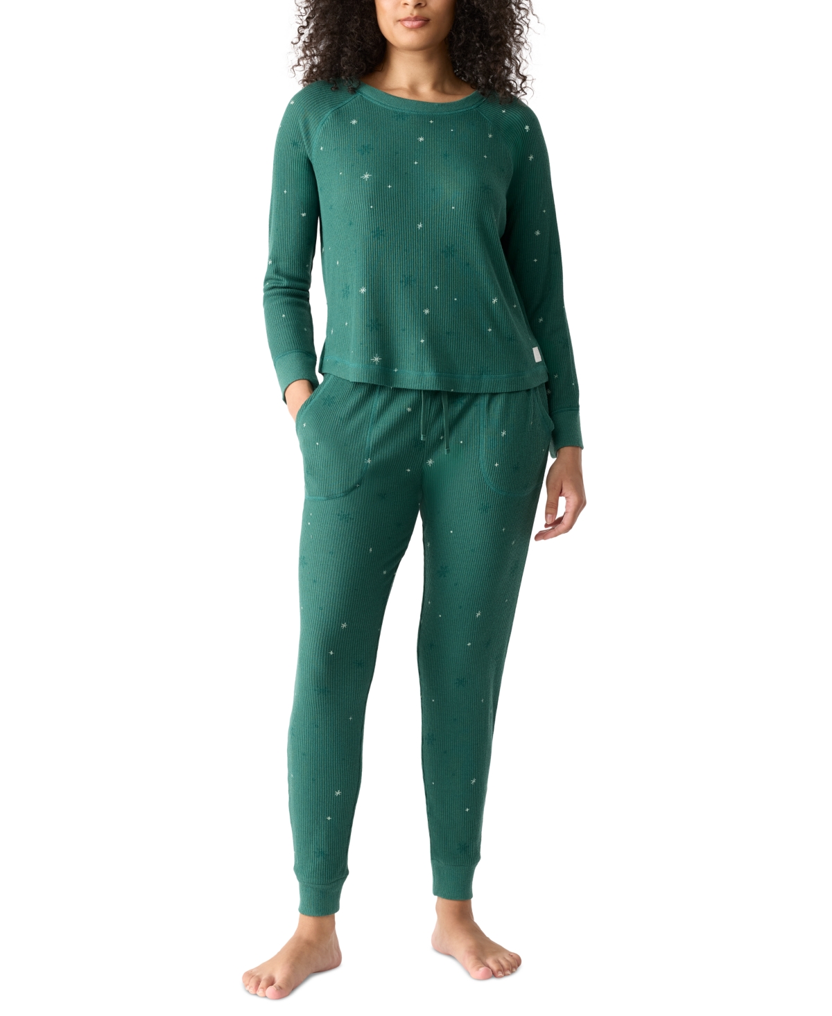 GapBody Women's Packaged Ribbed Printed Jogger Pajama Set - Assorted