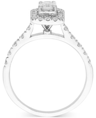 Diamond Emerald-Cut Halo Engagement Ring (5/8 ct. t.w.) in 14k White Gold