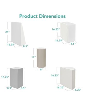 5-Piece Kids Climb and Crawl Soft Foam Block Playset Structures for Child Development