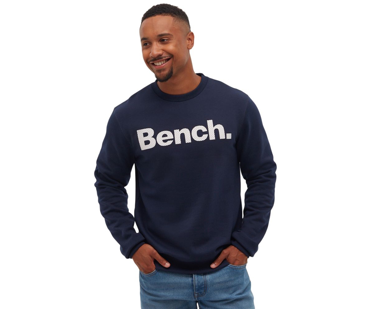 Bench Dna Men's Tipster Perforated Logo Crew Neck Sweatshirt