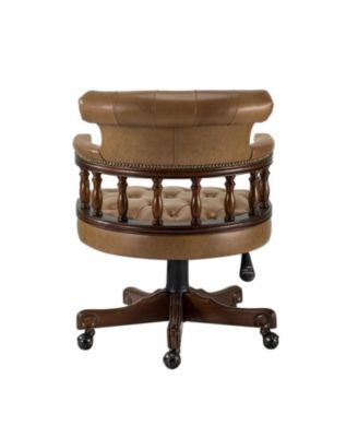 Viktor Traditional Genuine Leather Executive Chair with Nailhead Trims