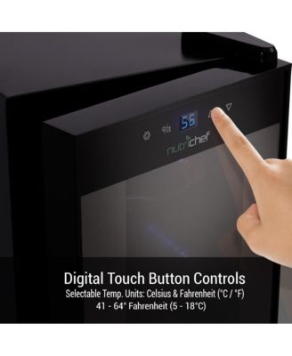 Home Wine Cooler Fridge - Smart Wine Cooler Chilling Refrigerator with Digital Touchscreen Control, Adjustable Temp (12 Bottle Storage Capacity)