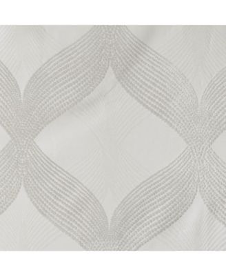 Bentley Ogee Knitted Jacquard Total blackout curtains for bedroom, Silver grommet top fit up to 1.25 inches rod Single Curtain Panel for Living Room, Width 50 length 95 inches, Pitch Black Ambiance Ivory Window Panel