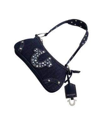 STUDDED HORSESHOE DE True Religion Horseshoe Denim shoulder bag