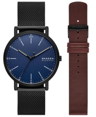 Men's Signatur Quartz Three-Hand Black Stainless Steel 40mm