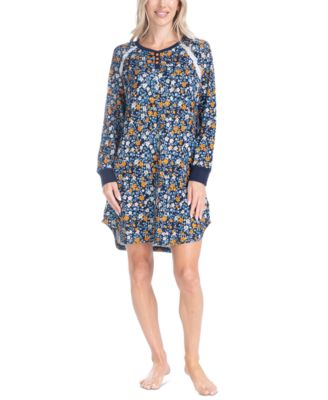 Ocean Pacific - Women's Silky Thermal Henley Sleepshirt