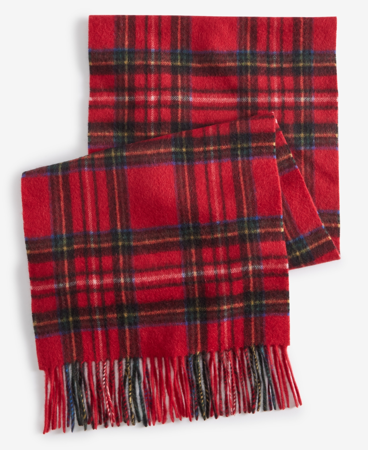 Men's Plaid Cashmere Scarf, Created for Macy's - Red/Black
