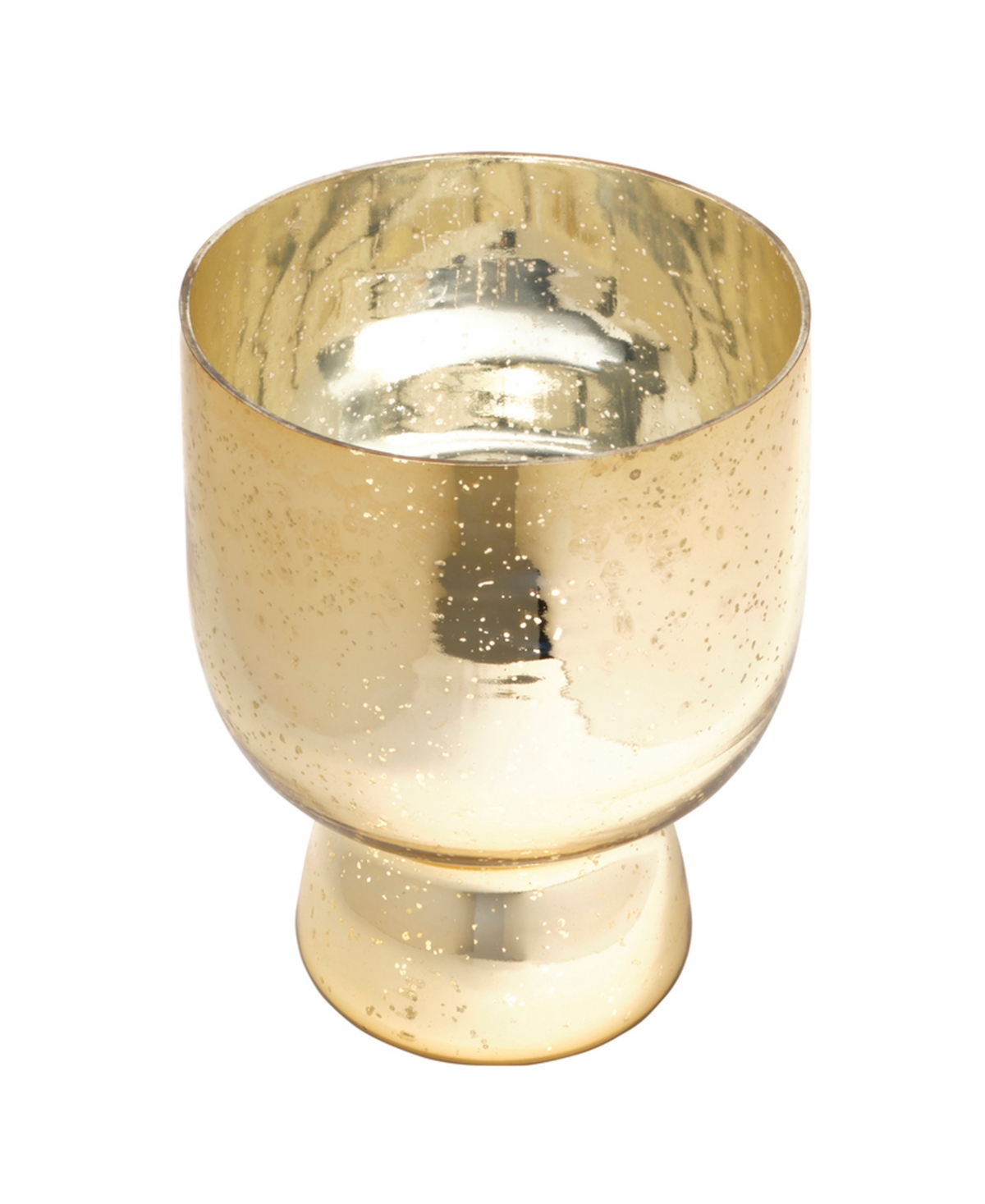 Mikasa Mercury Glass Hurricane, 8.5 Inches In Gold