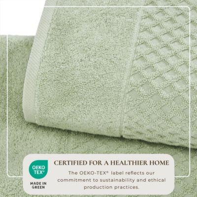 Quick-Drying Cotton Diamond Waffle Textured 6-Piece Bath Towel Set 54x27x0.5 inches,26x16 inches