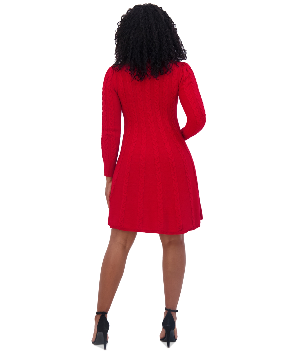 Jessica Howard Petite Mock-Neck Cable-Knit Sweater Dress