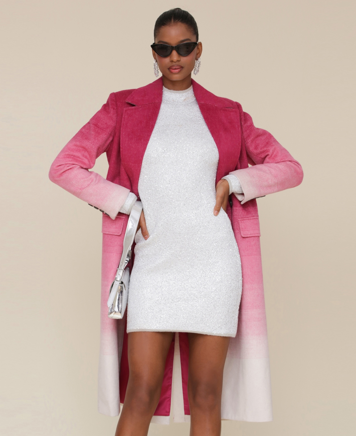 Avec Les Filles Women's Ombre Double-Faced Long Coat