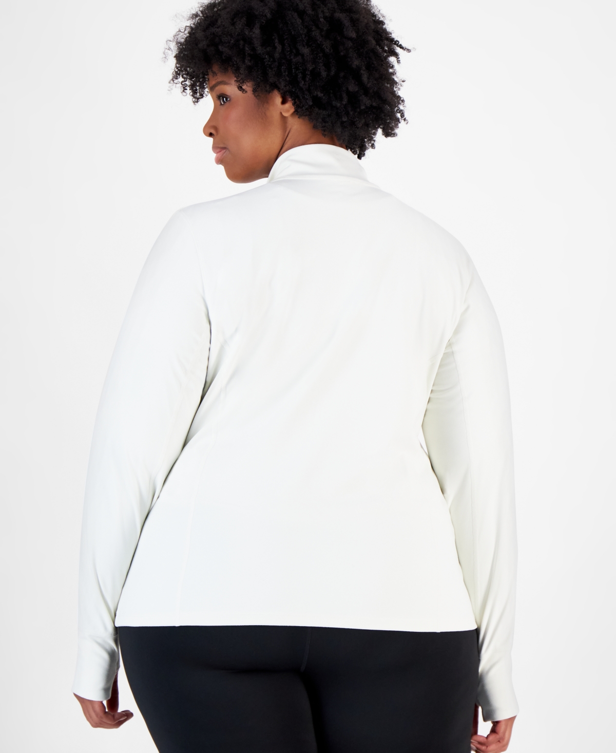 Id Ideology Plus Size Soft Flex Solid Full-zip Jacket, Created For Macy's In Tofu