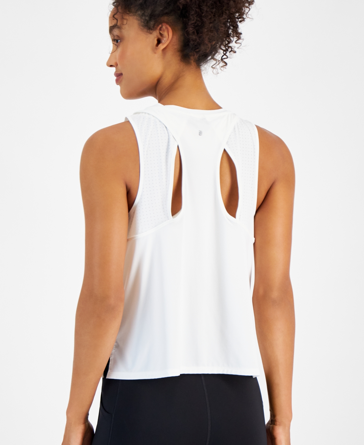 ID IDEOLOGY WOMEN'S REFLECTIVE PERFORATED TANK TOP, CREATED FOR MACY'S 