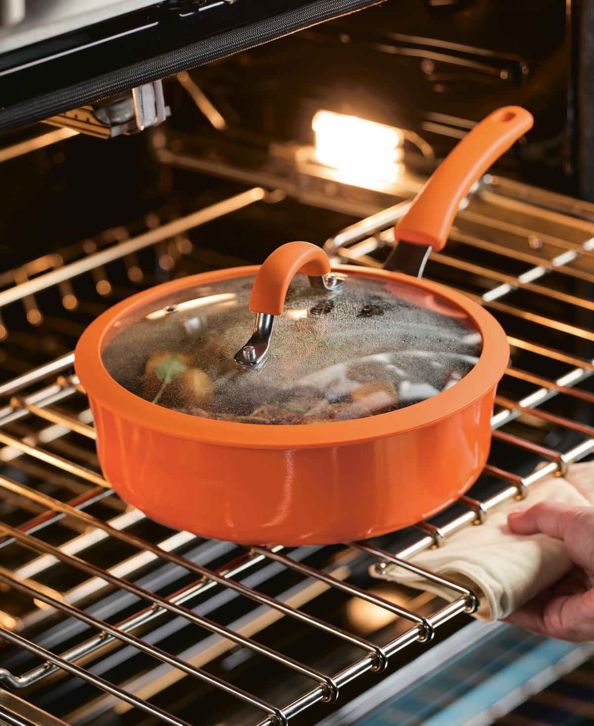 Rachael Ray Cook + Create 3-qt. Nonstick Saute Pan With Lid In Orange