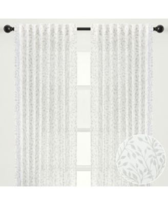 Premium 2-Panel Light Filtering Curtains - Semi Sheer for Living Room, Bedroom, Kitchen - 52" x 108" - Vine Sage