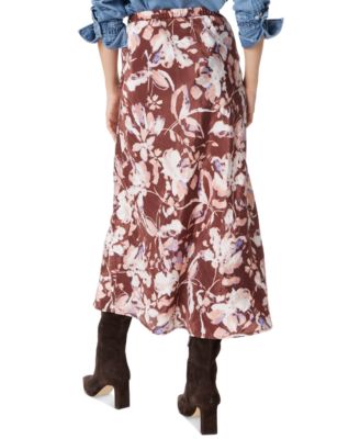 Women's Gracie Printed Satin Midi Skirt