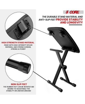Keyboard Bench 2" Padded Cushioned Piano Stool Height Adjustable Guitar Seat Folding Portable - KBB 02 BLK